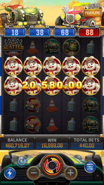 ANIMAL RACING slot game scene - FA CHAI Gaming