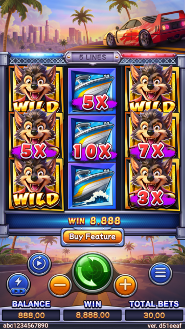 BAD RICH WOLF slot game scene - FA CHAI Gaming