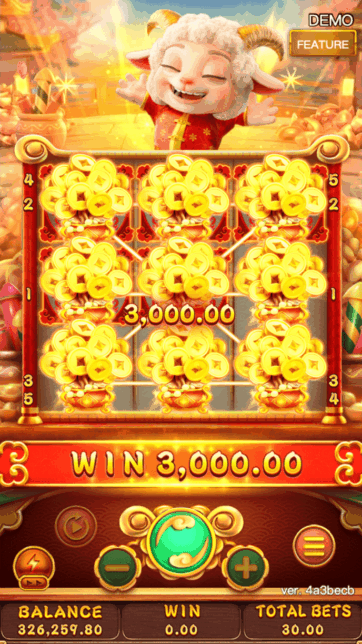 FORTUNE SHEEP slot game scene - FA CHAI Gaming