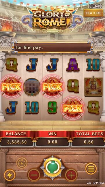 GLORY OF ROME slot game scene - FA CHAI Gaming