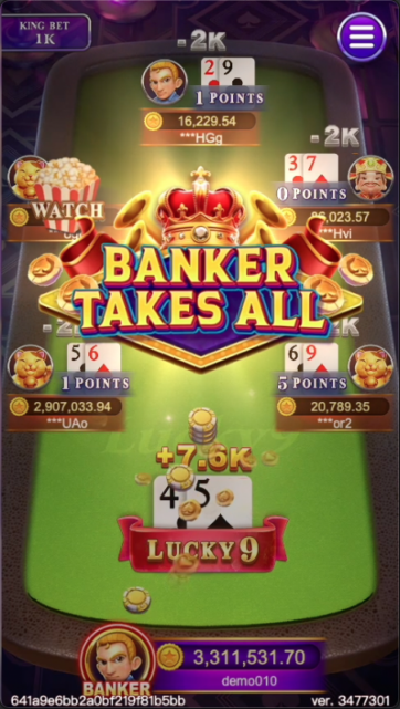 LUCKY 9 table game game scene - FA CHAI Gaming