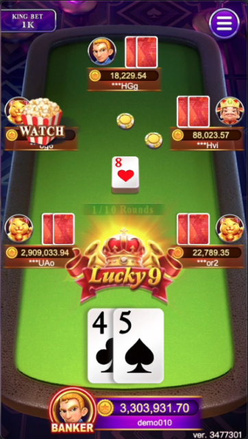 LUCKY 9 table game game scene - FA CHAI Gaming