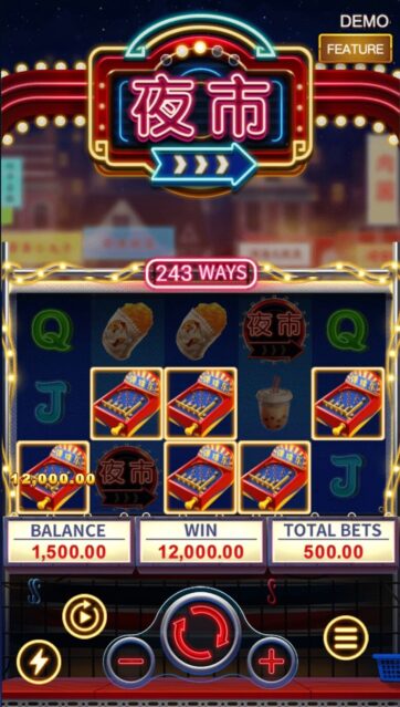 NIGHT MARKET slot game scene - FA CHAI Gaming