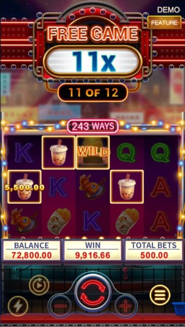 NIGHT MARKET slot game scene - FA CHAI Gaming