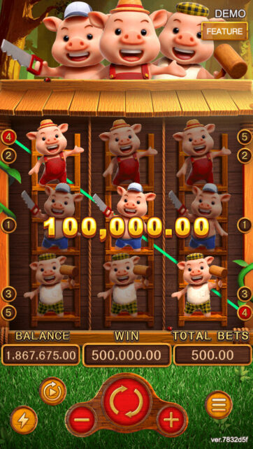 THREE LITTLE PIGS slot game scene - FA CHAI Gaming